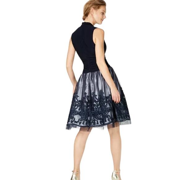 Dress Barn Illusion Soutache Lace Trim Party Evening Cocktail Dress Size 24 - Picture 2 of 11